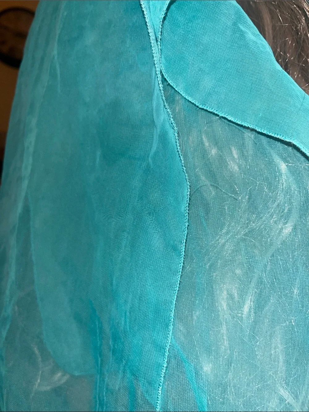 Lightweight Teal / Turquoise Scarf or Headwrap Sheer S32